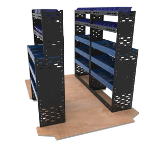 Extra Heavy Duty High Roof Metal Van Racking With XL3 Parts Bins - Autorack Products Ltd